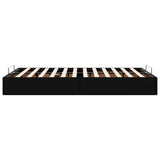 Ottoman Storage Bed Frame without Mattress Black King Single Faux Leather - Low Angle