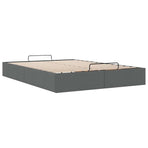 Ottoman Storage Bed Frame without Mattress Dark Grey Double Fabric