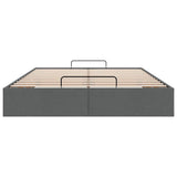 Ottoman Storage Bed Frame without Mattress Dark Grey Double Fabric