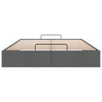 Ottoman Storage Bed Frame without Mattress Dark Grey Double Fabric