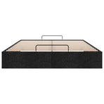 Ottoman Storage Bed Frame without Mattress Black Double Fabric
