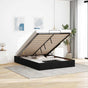 Ottoman Storage Bed Frame without Mattress Black Double Fabric