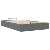 Ottoman Storage Bed Frame without Mattress Dark Grey King Single Fabric - Rear View
