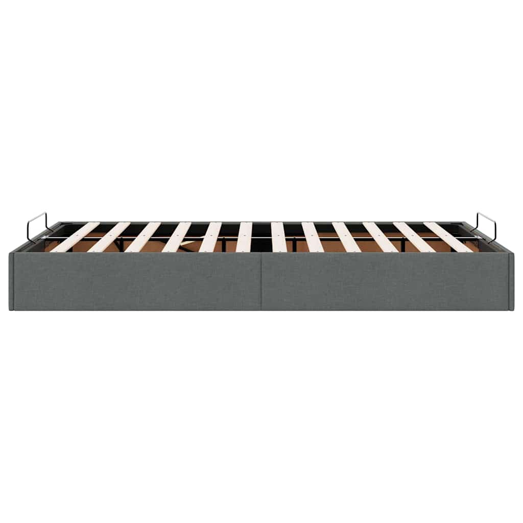 Ottoman Storage Bed Frame without Mattress Dark Grey King Single Fabric