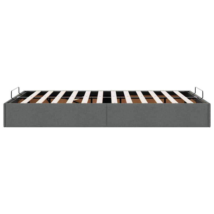 Ottoman Storage Bed Frame without Mattress Dark Grey King Single Fabric