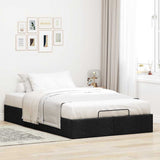 Ottoman Storage Bed Frame without Mattress Black King Single Fabric - Side View