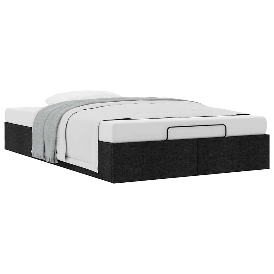 Ottoman Storage Bed Frame without Mattress Black King Single Fabric