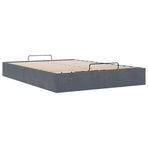 Ottoman Storage Bed Frame No Mattress Dark Grey Double Velvet