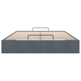 Ottoman Storage Bed Frame No Mattress Dark Grey Double Velvet