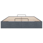 Ottoman Storage Bed Frame No Mattress Dark Grey Double Velvet