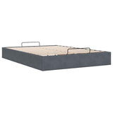 Ottoman Storage Bed Frame No Mattress Dark Grey Double Velvet - Extra Image
