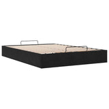 Ottoman Storage Bed Frame No Mattress Black Double Velvet - Rear View