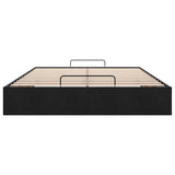 Ottoman Storage Bed Frame No Mattress Black Double Velvet
