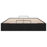 Ottoman Storage Bed Frame No Mattress Black Double Velvet - Close-Up Angle