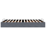 Ottoman Storage Bed Frame No Mattress Dark Grey Queen Velvet - Low Angle