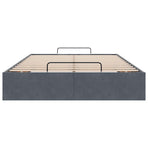 Ottoman Storage Bed Frame No Mattress Dark Grey King Single Velvet