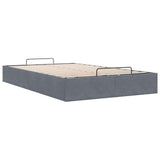Ottoman Storage Bed Frame No Mattress Dark Grey King Single Velvet - Extra Image