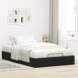 Ottoman Storage Bed Frame No Mattress Black King Single Velvet - Side View