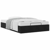 Ottoman Storage Bed Frame No Mattress Black King Single Velvet - 45-Degree Angle