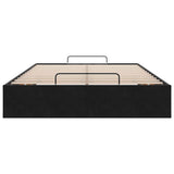 Ottoman Storage Bed Frame No Mattress Black King Single Velvet - Close-Up Angle