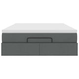 Ottoman Bed with Mattress Dark Grey Double Fabric - Close-Up Angle
