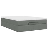 Ottoman Bed with Mattress Dark Grey Double Fabric - Extra Image