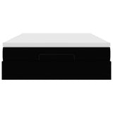 Ottoman Bed with Mattress Black Double Fabric