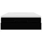 Ottoman Bed with Mattress Black Double Fabric