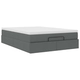 Ottoman Bed with Mattress Dark Grey Queen Fabric - Rear View
