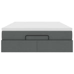Ottoman Bed with Mattress Dark Grey Queen Fabric