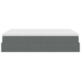 Ottoman Bed with Mattress Dark Grey Queen Fabric