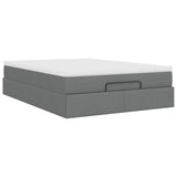 Ottoman Bed with Mattress Dark Grey Queen Fabric - Extra Image