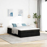 Ottoman Bed with Mattress Black Queen Fabric - Side View