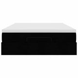 Ottoman Bed with Mattress Black Queen Fabric