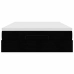 Ottoman Bed with Mattress Black Queen Fabric