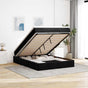 Ottoman Bed with Mattress Black Queen Fabric