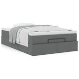 Ottoman Bed with Mattress Dark Grey Super Single Fabric - Top-Down View