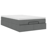 Ottoman Bed with Mattress Dark Grey Super Single Fabric - Rear View