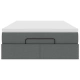 Ottoman Bed with Mattress Dark Grey Super Single Fabric