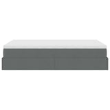 Ottoman Bed with Mattress Dark Grey Super Single Fabric