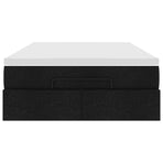 Ottoman Bed with Mattress Black King Single Fabric