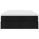 Ottoman Bed with Mattress Black King Single Fabric - Close-Up Angle