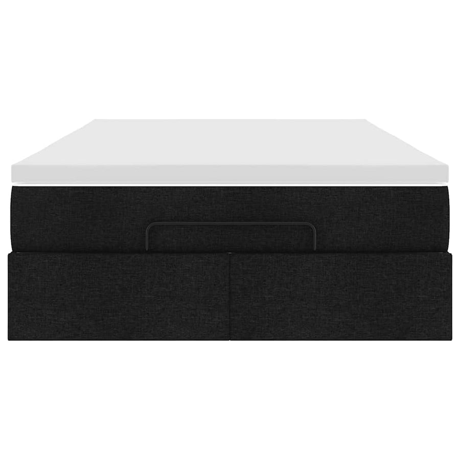 Ottoman Bed with Mattress Black King Single Fabric