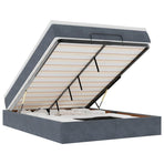 Ottoman Bed with Mattress Dark Grey Double Velvet