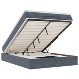 Ottoman Bed with Mattress Dark Grey Double Velvet - Front View