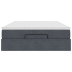 Ottoman Bed with Mattress Dark Grey Double Velvet