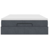 Ottoman Bed with Mattress Dark Grey Double Velvet - Close-Up Angle