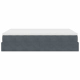 Ottoman Bed with Mattress Dark Grey Double Velvet - Extra Image