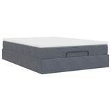 Ottoman Bed with Mattress Dark Grey Double Velvet - Extra Image
