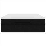 Ottoman Bed with Mattress Black Double Velvet